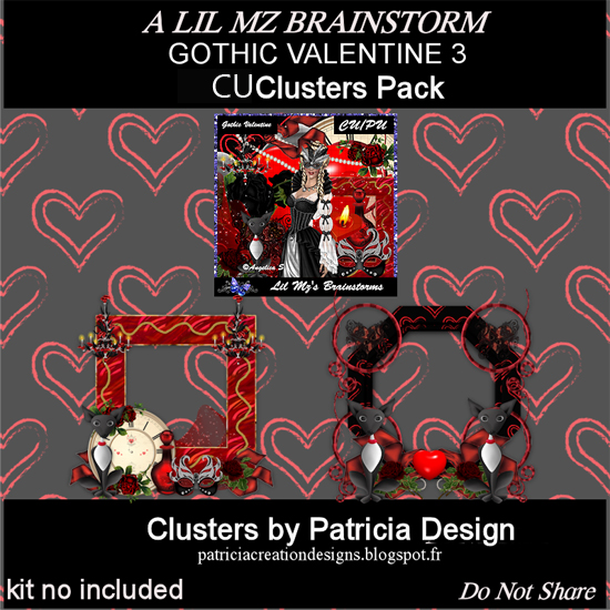 LMB Gothic Valentine 3 Clusters CU - Click Image to Close